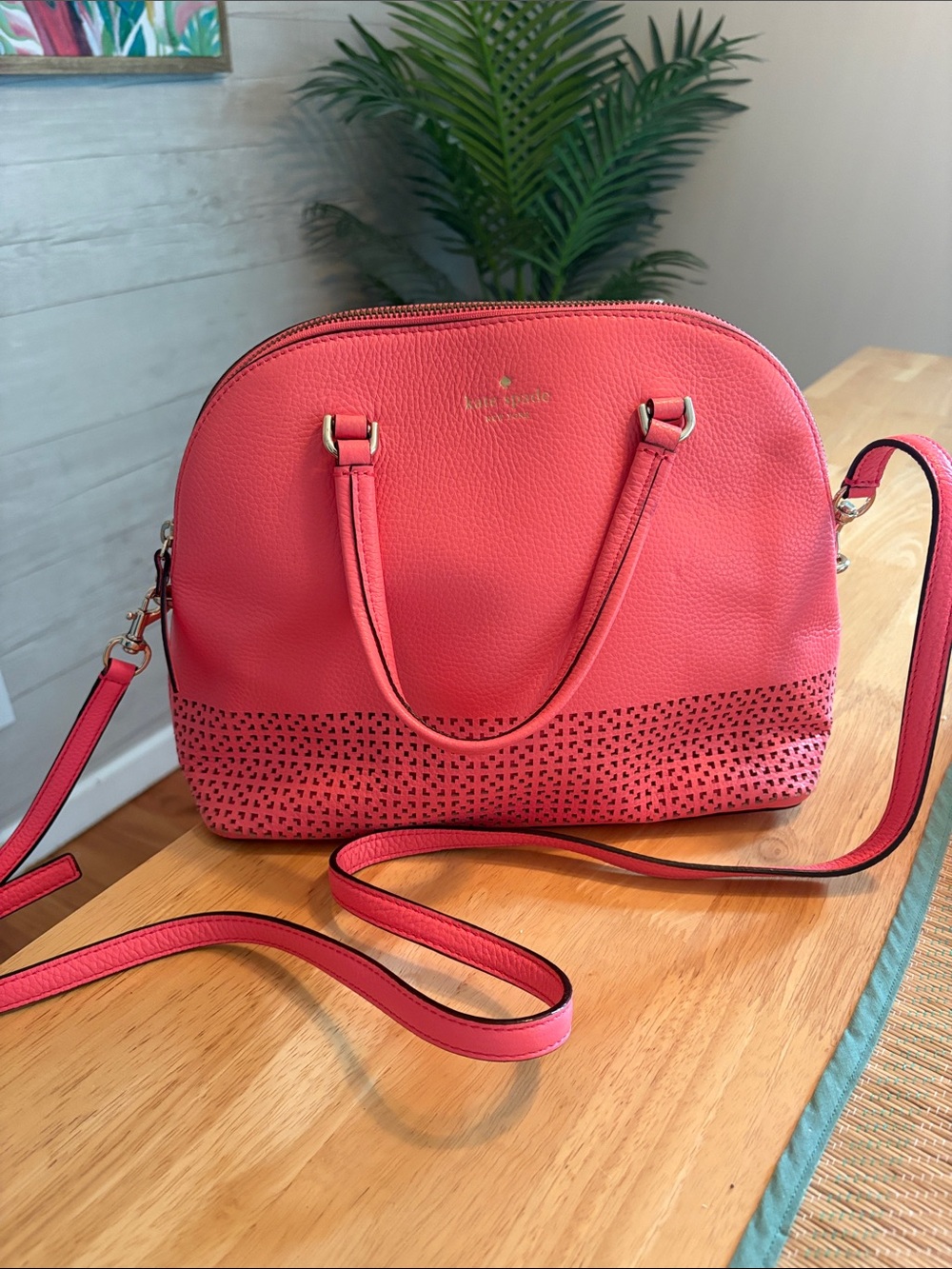 kate spade Coral Pink Dome Crossbody Satchel